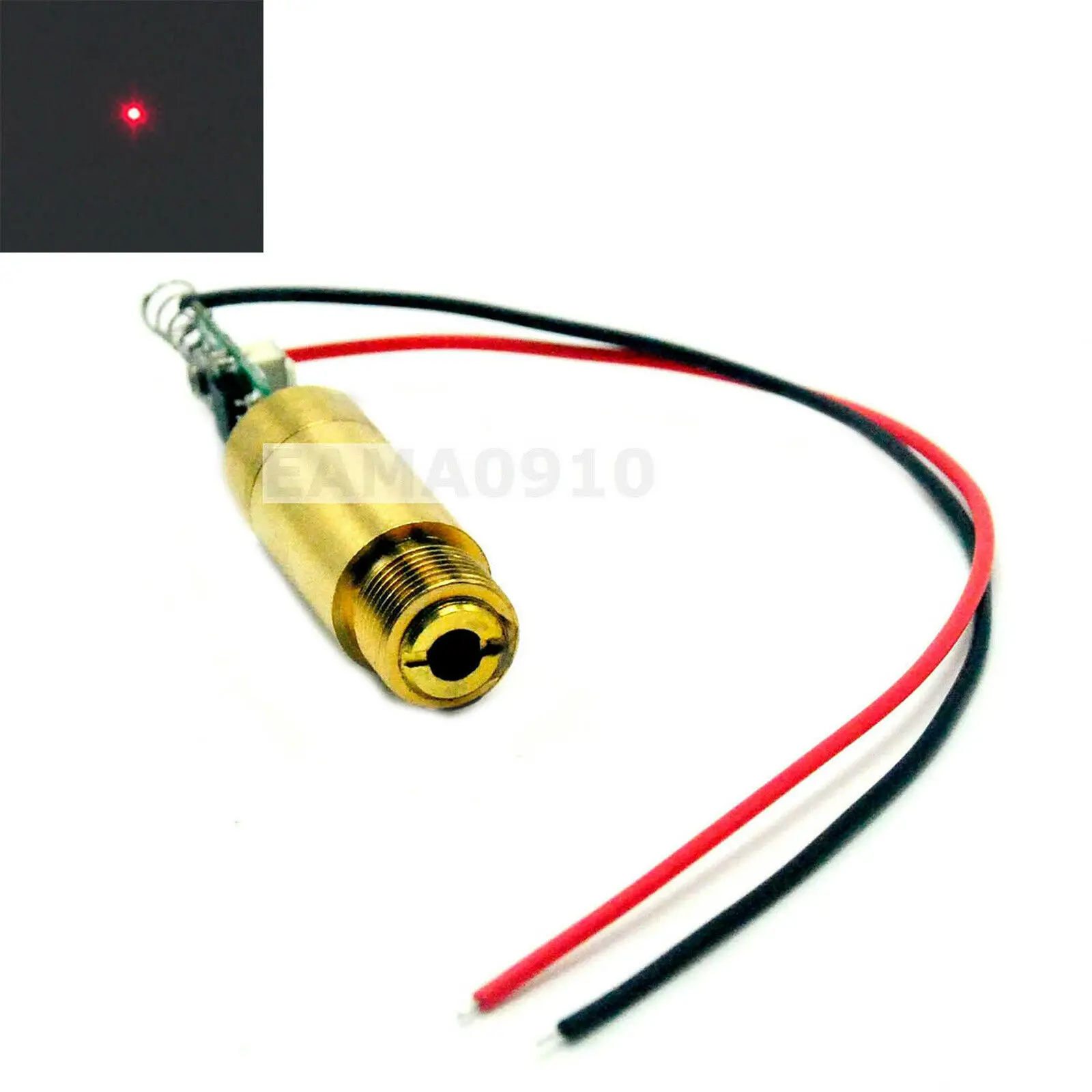 NEW 650nm 50mW 3-4.5V Red Laser Diode DOT Module w/Driver & Wire Brass Module