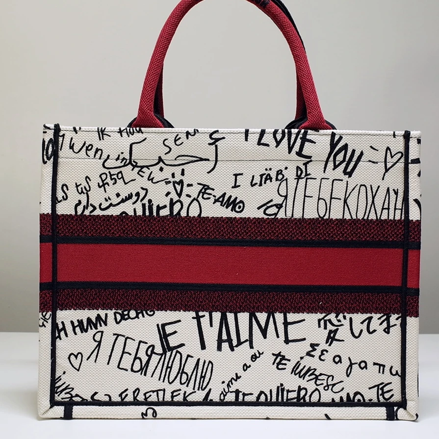Tote Shopping Bags for Women 2020 New Fashion Designer Luxury Handbags Famous Brand Handle Canvas Embroidery Shoulder Bag |