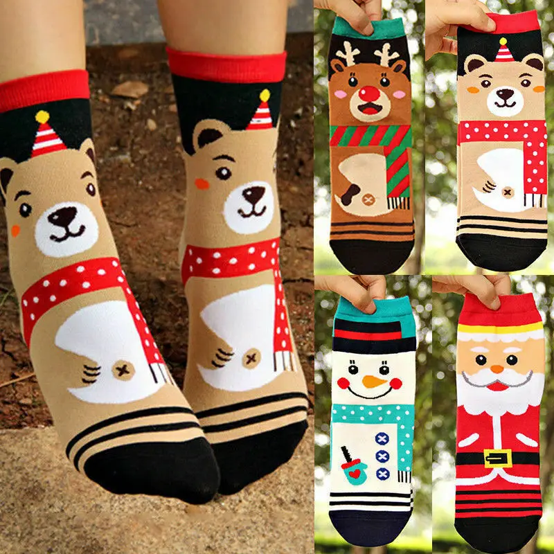

Christmas Socks Santa Claus Deer Xmas Kids Girl Boy Warm Funny Socks Gifts