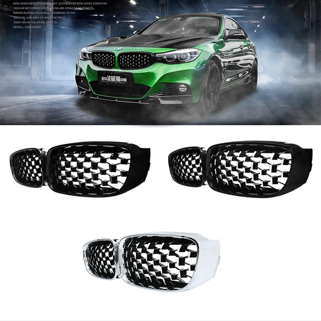 Auto Front Nieren Grills Diamant Grille für BMW 3 Serie GT F34 Gran Turismo  320i 328i 330i 325d 12-19 chrom Schwarz Auto Styling - AliExpress