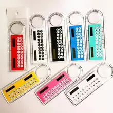 Solar régua reta mini ultra fino com calculadora solar escola material de escritório lupa calculadora multifunções m2i1