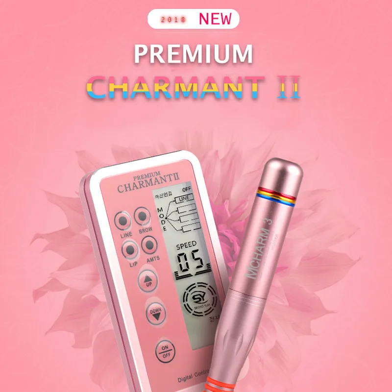 

Charmant 2 Professional Permanent Makeup Tattoo Machine kit for Eyebrow Tattoo Lip Eyeliner Microblading MTS Pen with Cartridges