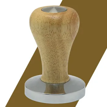 

Wooden Handle Coffee Tamper Stainless Steel Flat Base Coffee Beans Pressure Powder Hammer Cafe Barista Tool Home Supplies