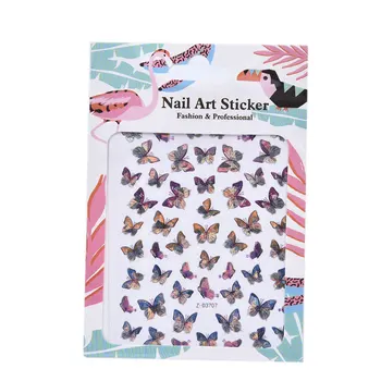 

Colorful Blue Flowers Nail Decor 3D Butterfly Nail Art Sticker Adhesive Sliders