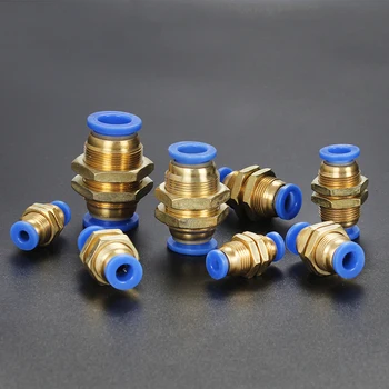 

Pneumatic Fittings PM Straight Bulkhead Union Connector 4-12mm OD Hose Plastic Push In Gas Quick Connector Air Fitting Plumbing