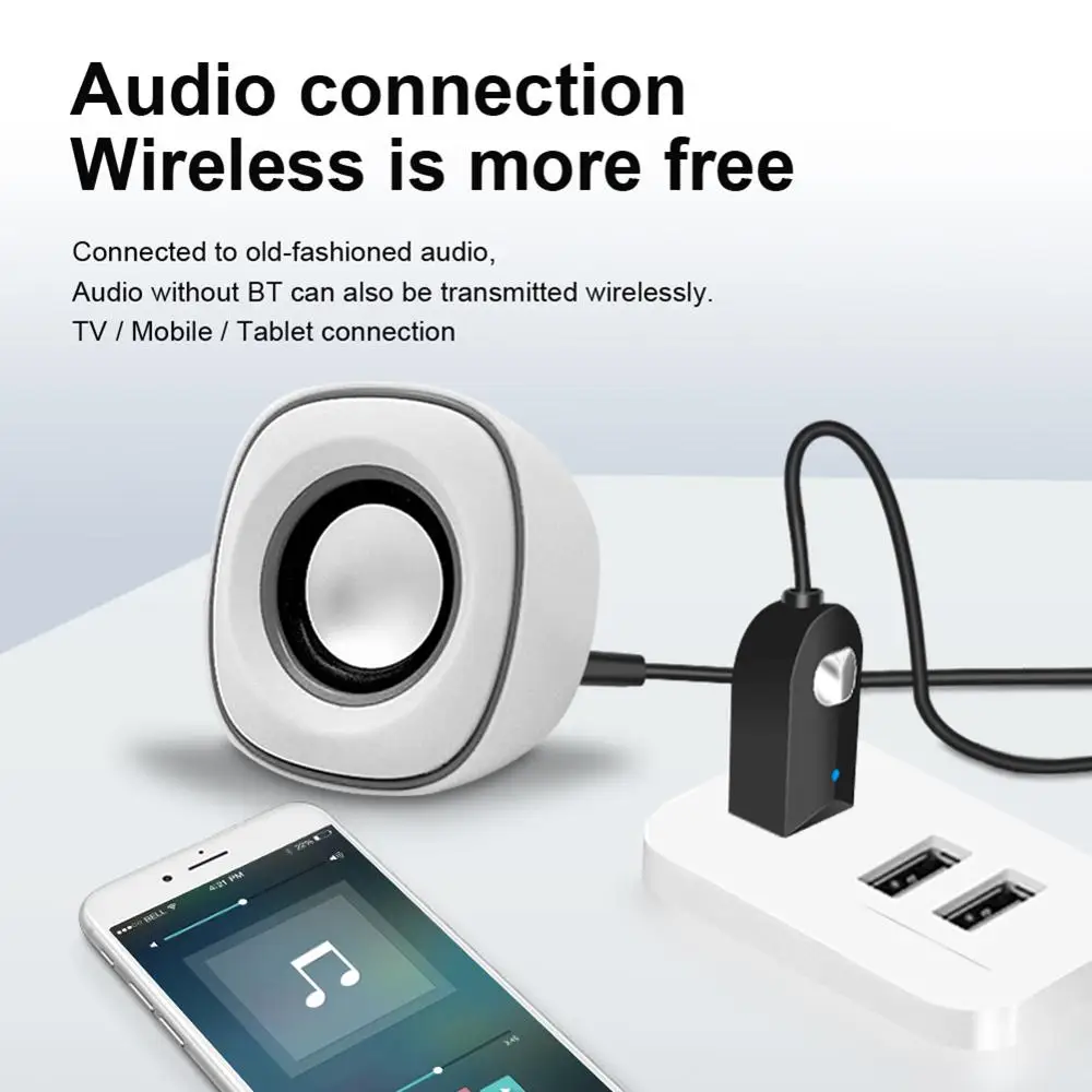 

5.0 Bluetooth Audio Receiver Transmitter Microphone Bluetooth AUX USB 3.5mm Jack for TV PC Headphone Car Kit Wireless Adapter