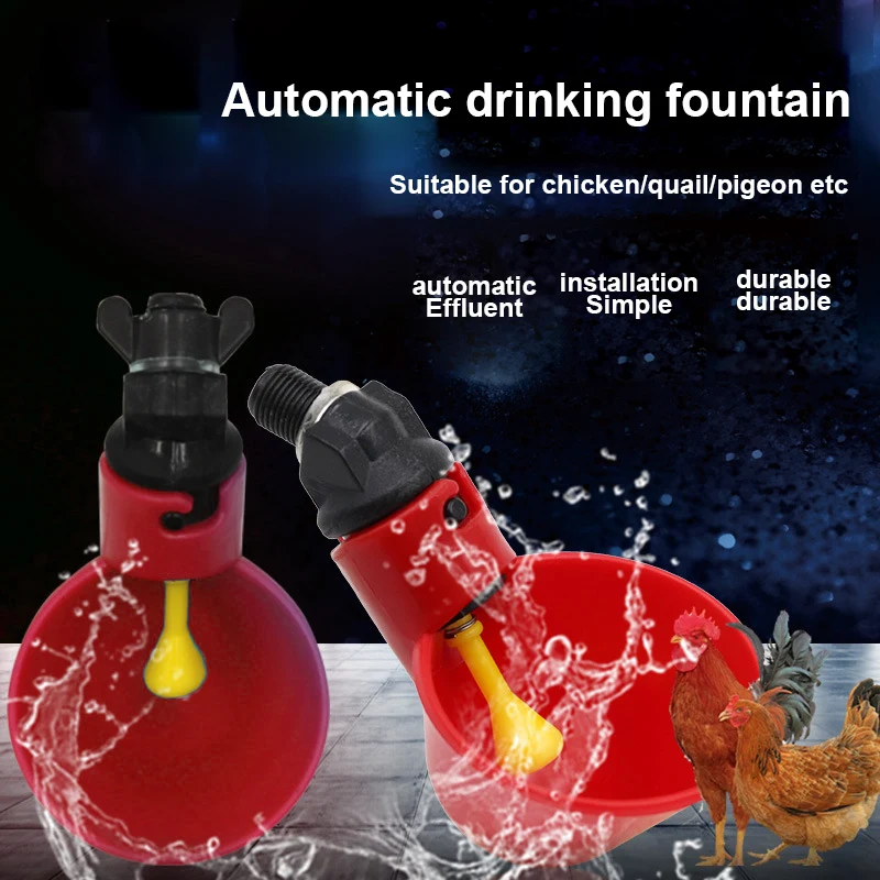 Details about   4 Pcs Automatic Cups Chicken Waterer Poultry Bird Auto Feed Water PVC New 