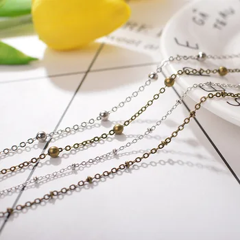 

1 Meter 2/4MM Copper Beads Chain Link Charms For Diy Earrings Bracelet Bangle Anklet Jewelry Making Findings
