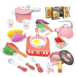 Jouet de cuisine réaliste pour enfant T5EC, avec cuisinière à Induction électrique, Simulation d'ustensiles de cuisine pour tout petits, jeu de cuisine, jouet préscolaire 