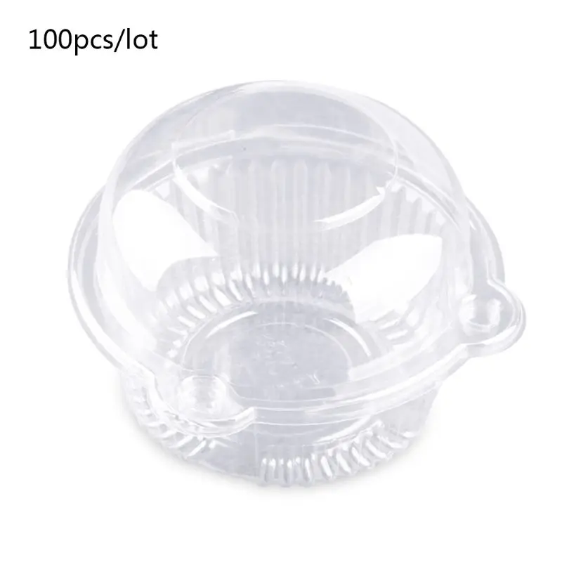 100 упаковка пластиковые одиночные индивидуальные кексы купольные держатели чашки стручки - Цвет: L