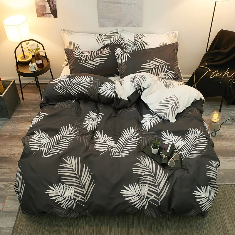 4Pcs/Set Bedding Set Simple Duvet Cover Sets King Queen Single Twin Full Size Quilt Duvet Covers Pillowcase Bedding Sets
