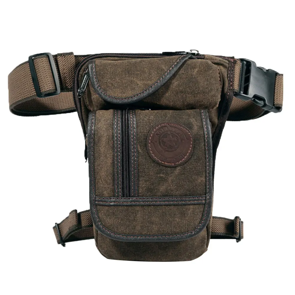 

Outdoors Drop Leg Bag Motorcycle Adjustable Cycling Canvas Multi Pocket Multifunction Thigh Pack Military Retro Waist Portable