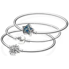 Сверкающая яркая звезда чудесный мир парк Кастель застежка Браслет Подходит Европа змея браслет 925 пробы серебро DIY бисера Шарм