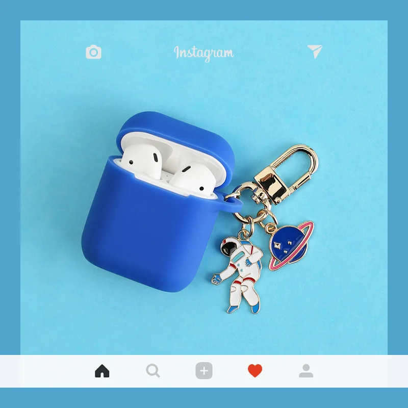 Чехол для Airpods мультфильм подвеска Silica gel материал Apple 1 Зарядная коробка Космос