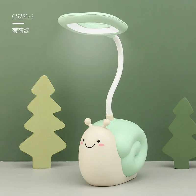 New Cute Fun Snail Desk Lamp Pen Holder Led Students And Children Reading And Learning Small Desk Lamp USB Charging Night Lamp star wars night light Night Lights