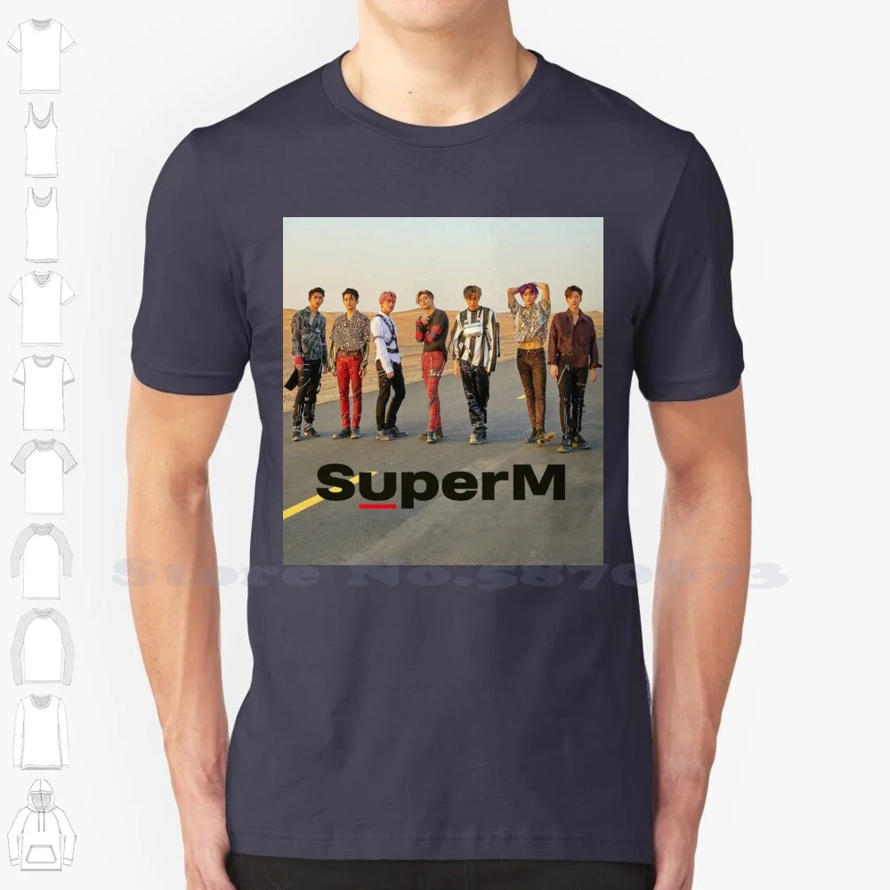 Супермен 100% Чистый хлопок Kpop Корейская поп Nct 127 Exol 2020 Kai Baekhyung Taemin Shinee Ten Lucas Taeyong Mark Superm