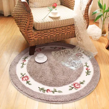 

Fluffy Round Carpet For Kids Room Cotton ковер в спальню vloerkleed Living Room Carpet Computer Chair Area Rug Non-Slip Rose Mat