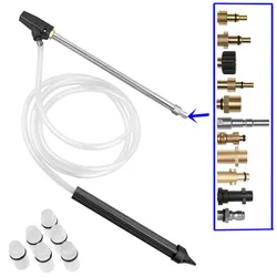 Kit de dispositif de sablage pour nettoyeur à pression, avec connecteur rapide 1/4 et tige métallique pour aérographe 13 pouces, pour Karcher/Nilfisk/Elitech/Lavor 