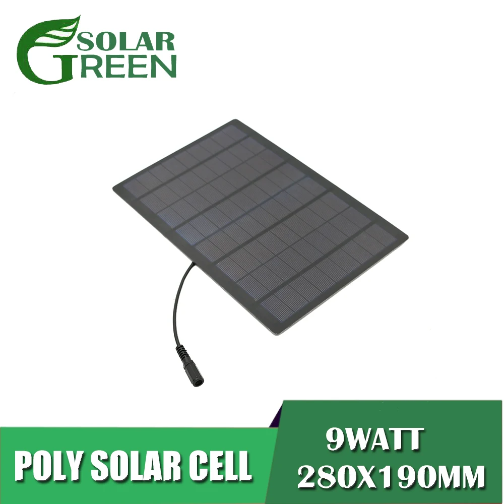 

18V 500mA charge 12V Battery Charge 10Watt 9W Solar Panel Standard PET polycrystalline Silicon Module Mini Solar Cell