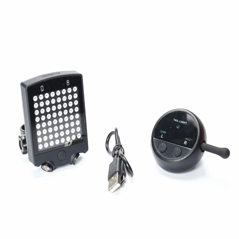 Wireless Remote Control Bicycle LED Tail Light steering Turn Signal Brake Lamp