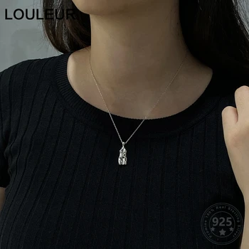 

Louleur Western abstract Human Body Necklace Chic 925 Sterling Silver Small Pendant Necklace for Women New Fashion Jewelry Gifts