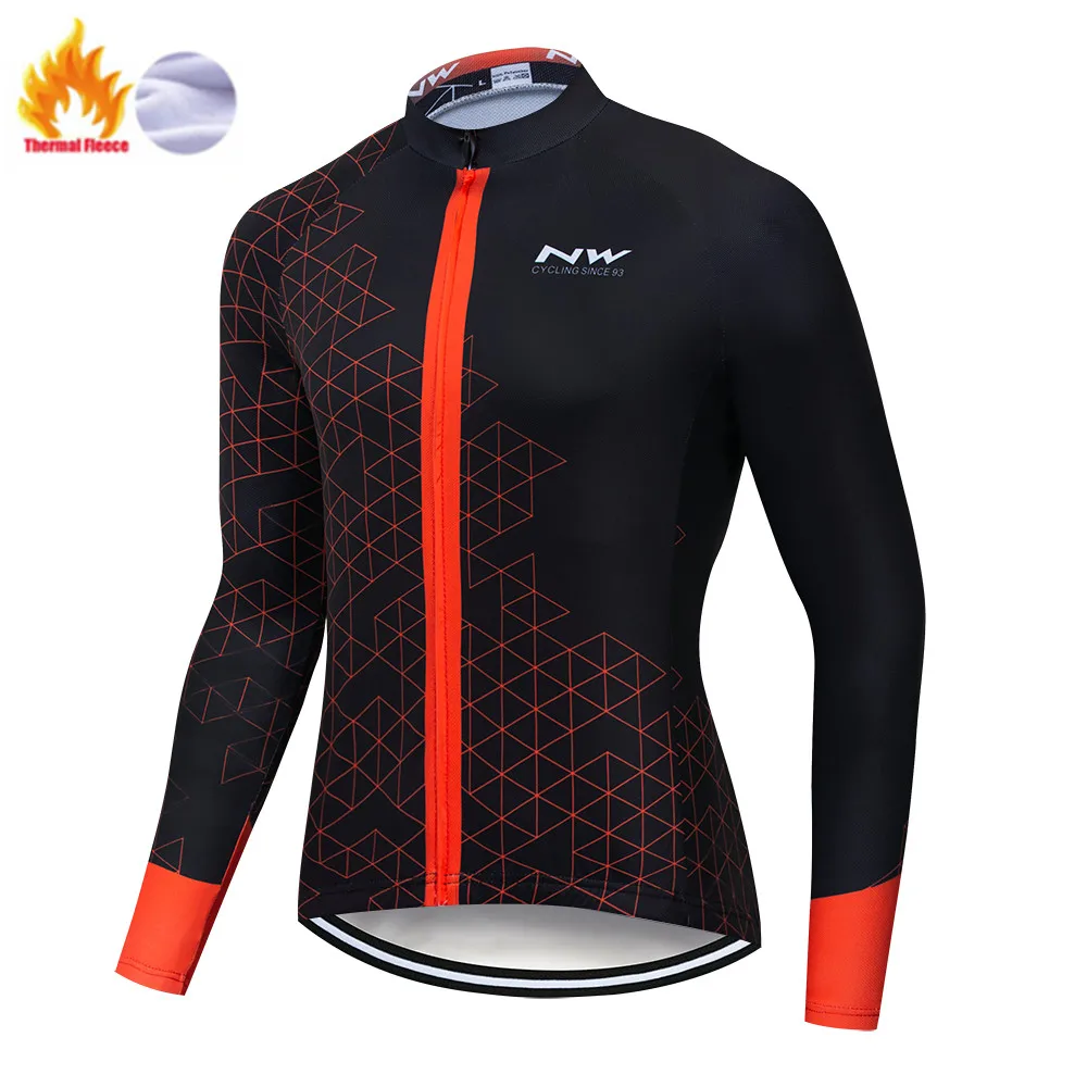Winter jersey NW сохраняет тепло велосипедная команда полярная зимняя мужская одежда с длинным рукавом Джерси Набор активного отдыха велосипед Northwave набор - Цвет: Winter jersey