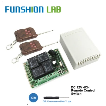 

QIACHIP 433Mhz Universal Wireless Remote Control Switch DC12V 4CH Relay Receiver Module & 2PCS 4 CH Remote 433 Mhz Transmitter