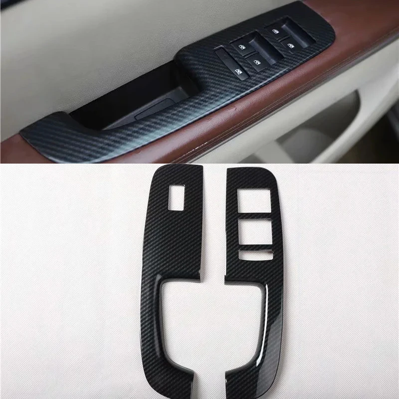 

Левый руль для Buick GL8 2014-2018, 2 шт., углеродное волокно, АБС-пластик, кнопка переключения передней двери и окна автомобиля, молдинг, Стайлинг автомобиля