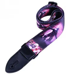 Guitar Straps for Acoustic Electric Guitar and Bass Multi-Color Guitar Belt Adjustable Printing Nylon Straps for Guitar