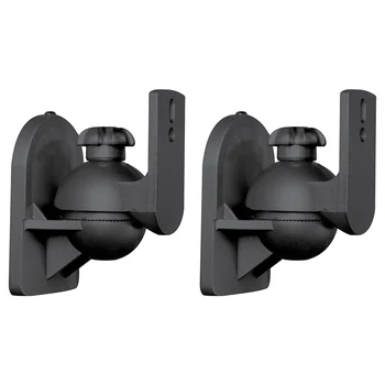 

2pcs Durable Black Hanging Rotatable Universal Speaker Bracket Easy Install Home Adjustable Space Saving Wall Mount Practical