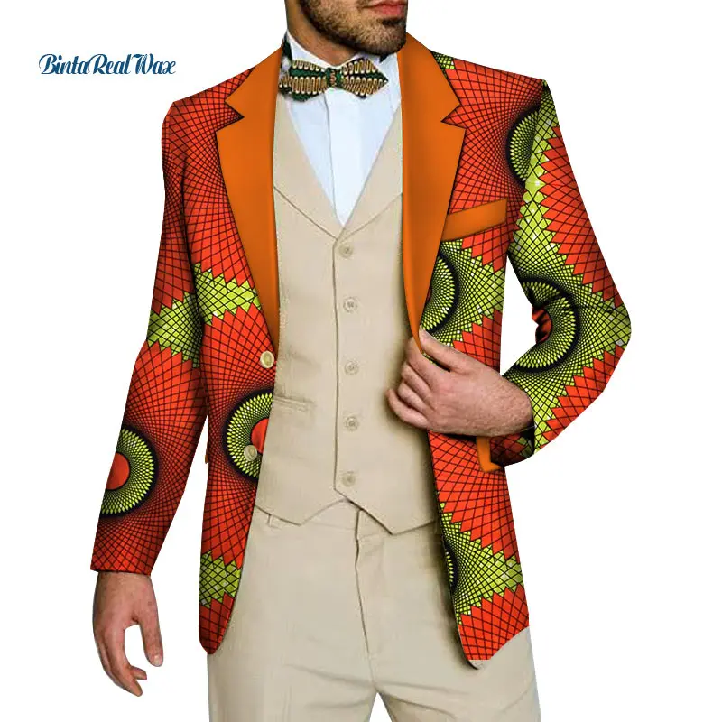 Мужской Блейзер Bazin Riche традиционная африканская одежда мужские топы с принтом 100%