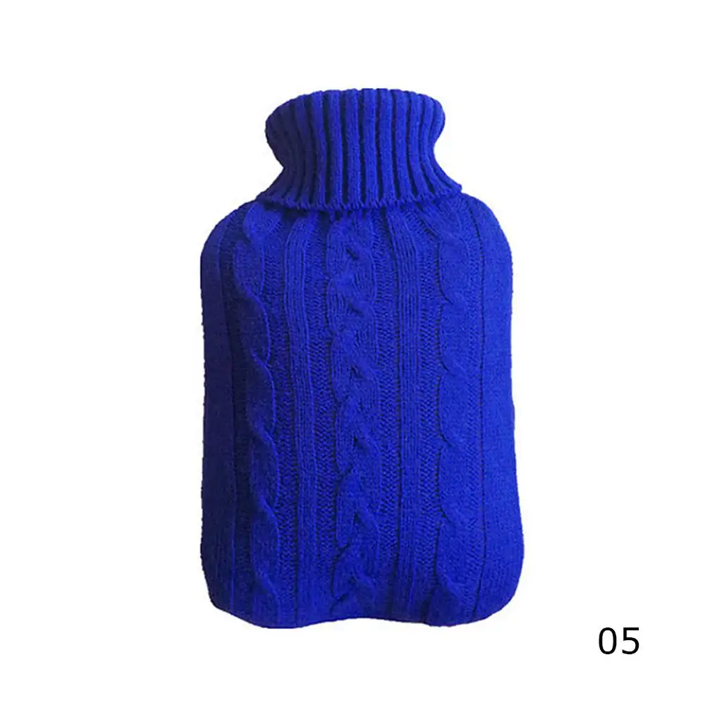 Фирменный защитный чехол для сохранения тепла, 2000 мл, бутылка для горячей воды, безопасный, съемный, вязаный, морозостойкий, моющийся чехол - Цвет: Dark Blue