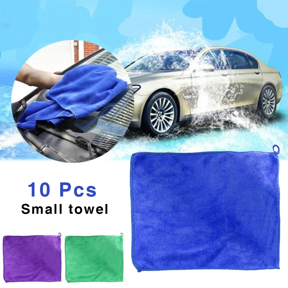 

10PCS Car Wipes Microfiber Car Cleaning Towel Automobile Motorcycle Washing Glass Household Cleaning Small Towel #W0