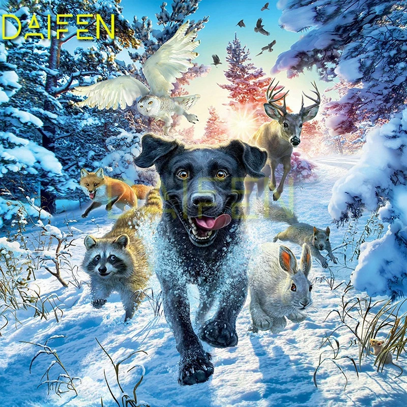 Diamond Painting - Dog in the Snow