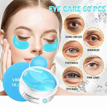 

VIBRANT GLAMOUR 60Pcs/Box Hyaluronic Acid Eye Mask Dark Circles Remove Puffiness anti-Wrinkle Moisturizing Lift Firming Eye Mask