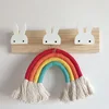 Girl Decorative Hooks Lovely Wooden Ice Cream Rabbit Elves Shaped Coat Rack Wall Hanging Hat Holder Baby Kids Nursery Room Décor 2