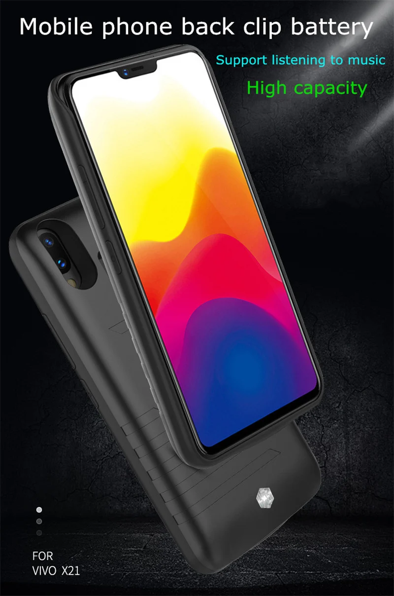 ZKFYS батарея зарядное устройство Крышка для Vivo X21 Портативный внешний умный корпус питания 5000 мАч банк питания батарея для зарядки телефона чехол