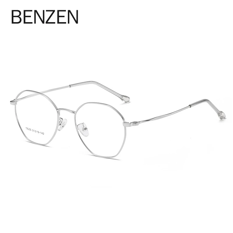 BENZEN, оптические очки, Женская оправа, Ультралегкая, сплав, для глаз, близорукость, по рецепту, очки, женские, полная оптическая оправа, 5170 - Цвет оправы: SILVER