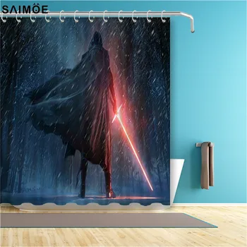 

Star War Pattern Shower Curtain 3D Anime Waterproof Bathroom Curtain Polyester Fabric Bath Curtain Bathing Cover Sets