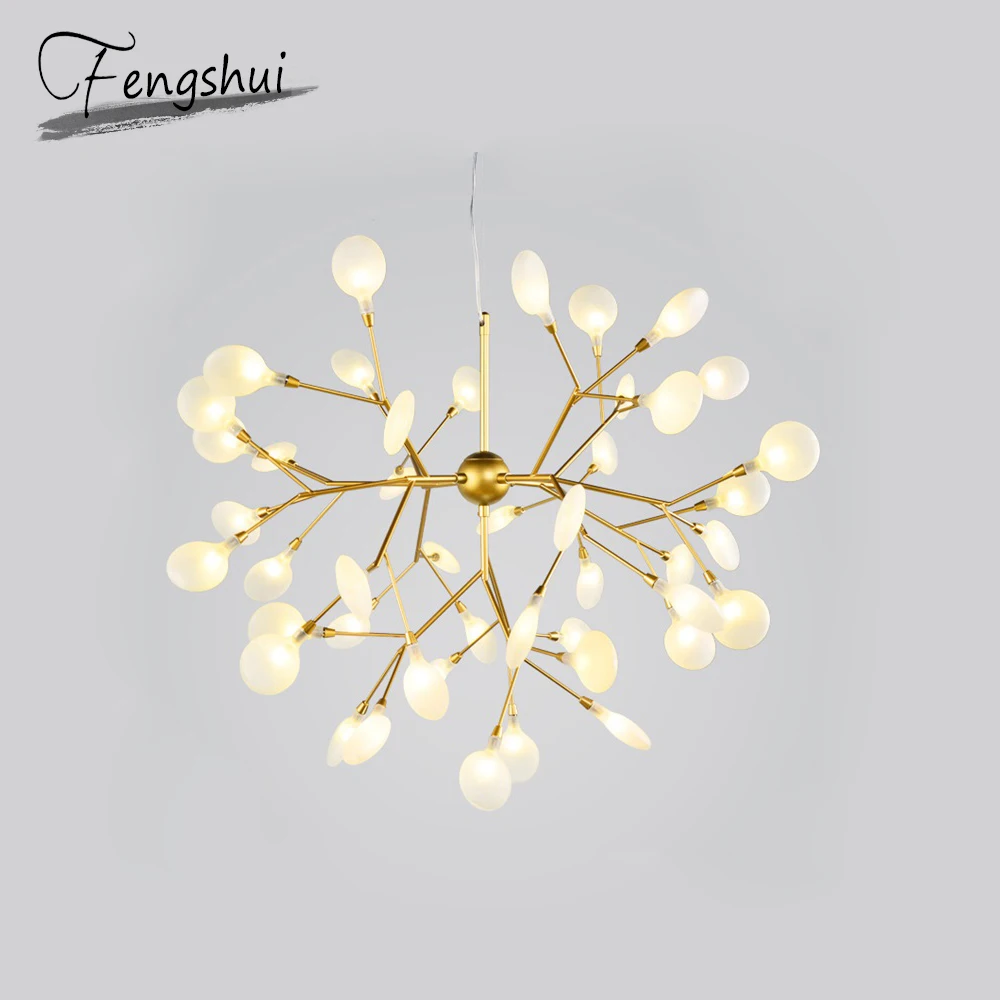 

Modern Glass Chandelier LED Chandeliers Frefly Living Room Bedroom Restaurant Kitchen Fixtures Loft Ceiling Chandelier Lighting