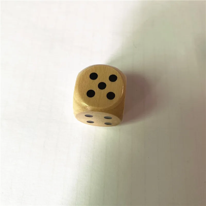 10pcs/set 20mm Wooden Point Cubes Round Corner Dice Set 6 Sided Colorful Point Dice Board Game Accessory
