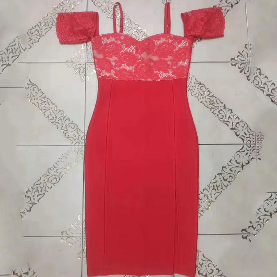 Sexyboutique, Бандажное платье, короткий рукав, на бретелях, кружевное, v-образный вырез, облегающее, элегантное, для вечеринки, для ужина, платье знаменитостей, vestidos