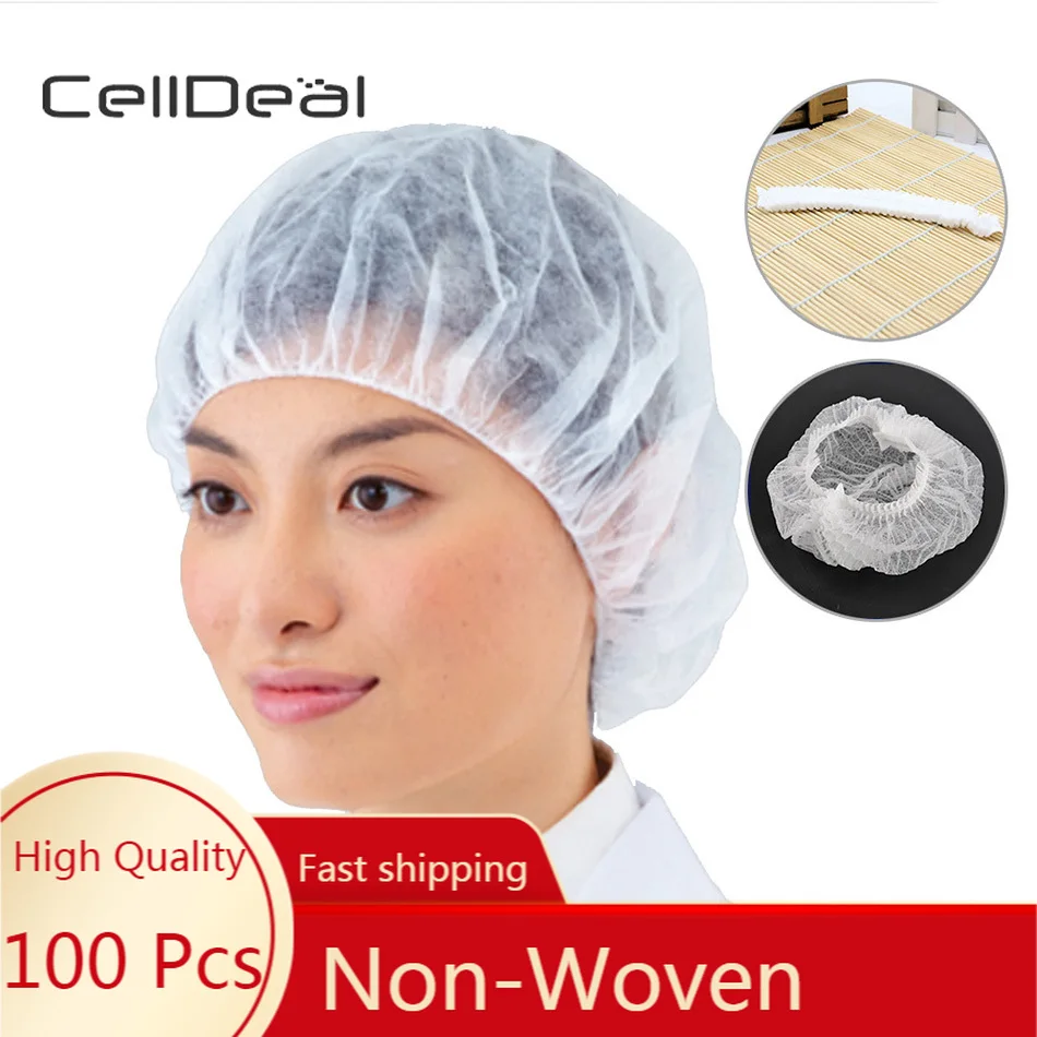 Head-Cover Mushroom-Cap Hair-Nets Protection Non-Woven Hats Salon Plastic 100pcs Thick
