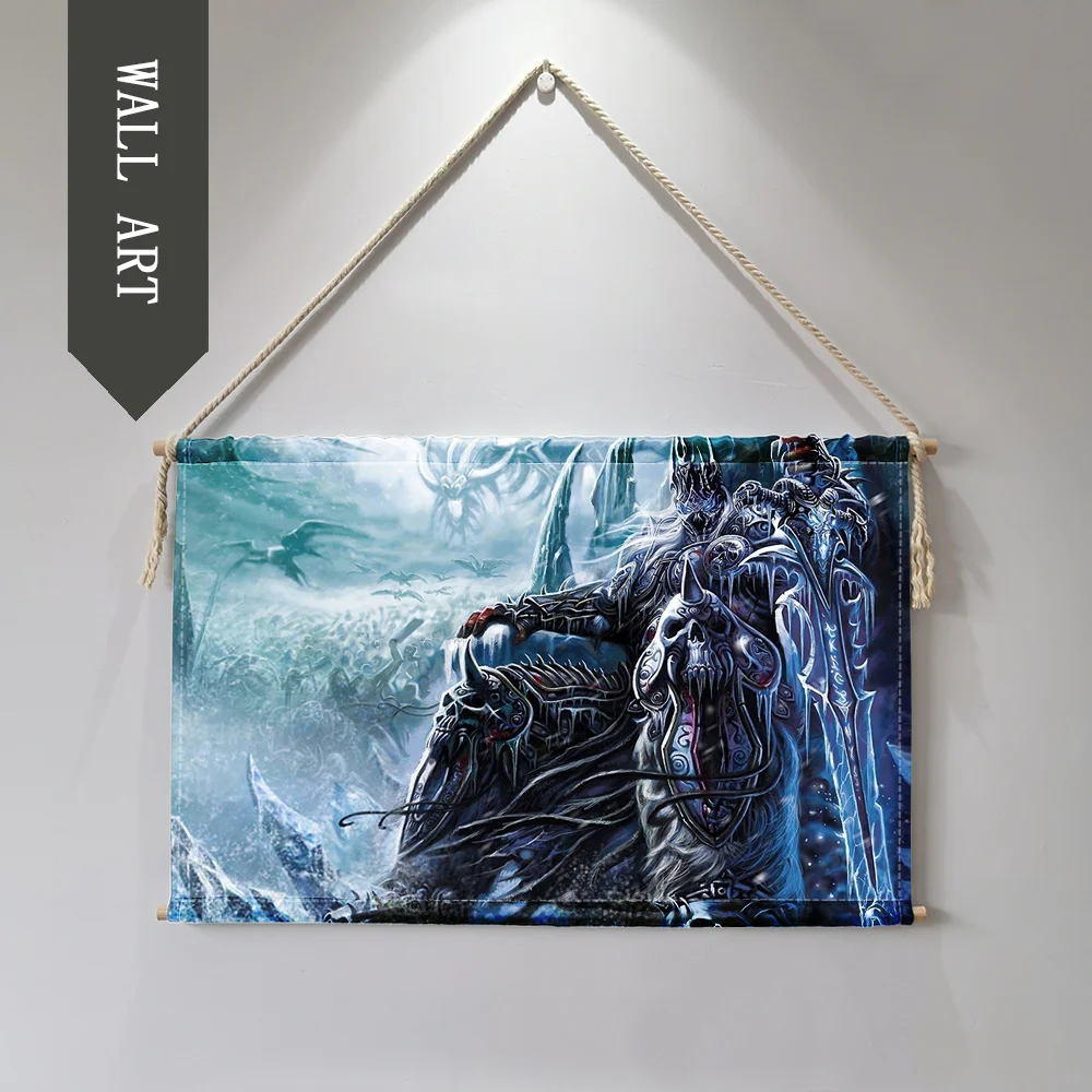 5 World of Warcrafts игра Lich King Висячие настенные художественные плакаты современные твердые деревянные ткани живопись вал прокрутки декоративные картины - Цвет: 5