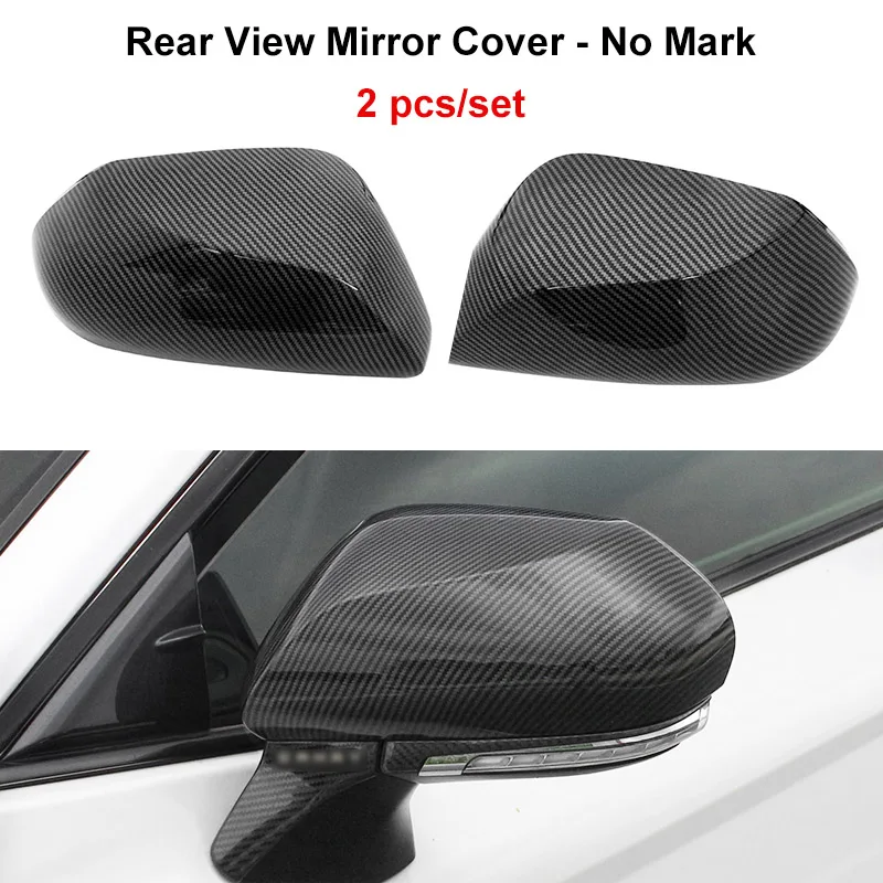 Rear Mirror Cover B QHCP крышка зеркала заднего вида дверная ручка чаша рамка окна треугольник жалюзи наклейки ABS углеродное волокно для Toyota Camry - Название цвета: Rear Mirror Cover B