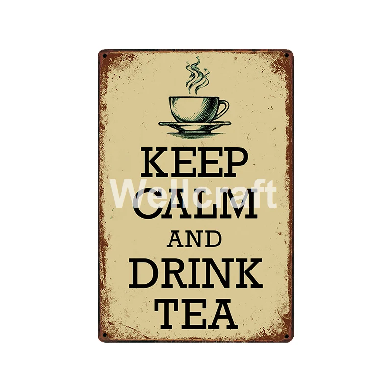 [WellCraft] KEEP CALM TEA BELIEVE COOK кофе баскетбол на металлической Настенная Наклейка оловянные знаки цитата на заказ Mordern Декор LT-1978