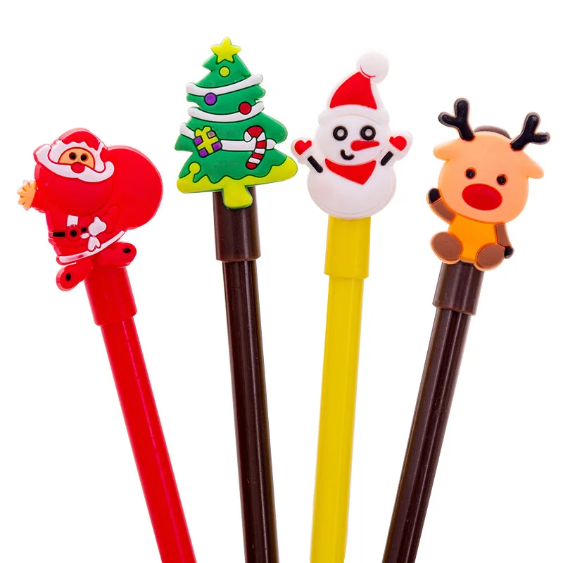 

12Pcs Kawaii Christmas Pen Cute Black Ink Color Gel Pen Korean 0.38mm Pens for School Office Stationery Cartoon Gifts Supplies