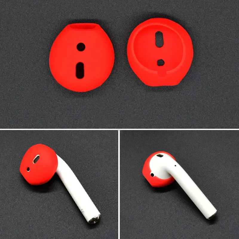 PA3800RD 2 шт./пара амбушюры для Airpods Беспроводные Bluetooth для Iphone наушники силиконовые наушники-вкладыши - Цвет: PA3800RD