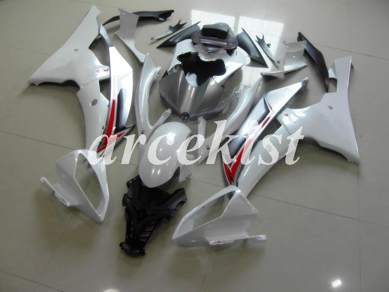 4 подарки литьевая Форма ABS обтекатели комплект подходит для YAMAHA YZF-R6 2008- 08 09 10 11 12 13 14 15 16 Набор корпуса белый серебристый