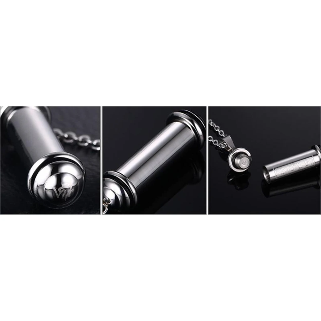 Stainless Steel Perfume Bottle Urn Vial Charms Pendant Necklace for Men Women